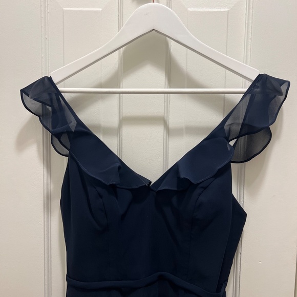 Monique Lhuillier navy bridesmaid dress - Picture 2 of 5